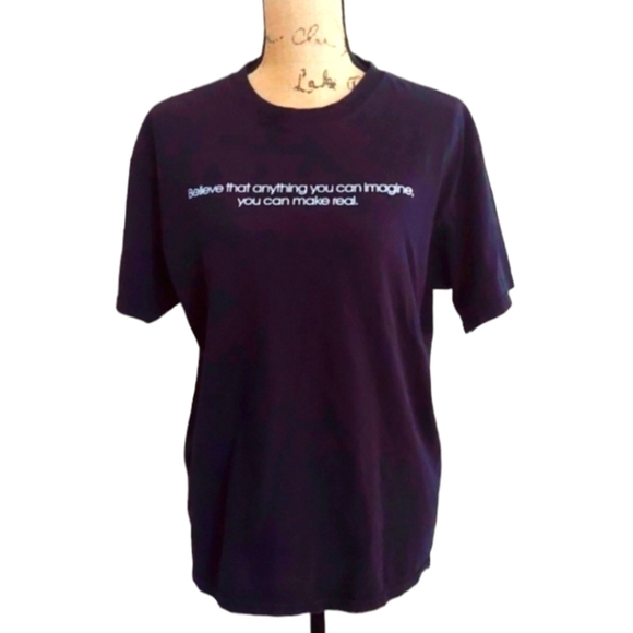 Sony Believe Tee Size Large Anvil Black VTG Retro - Picture 1 of 8